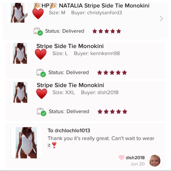 🎉HP🎉 NATALIA Stripe Side Tie Monokini - Picture 8 of 8